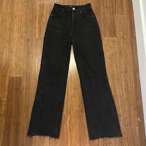 Zara black high waisted and wide leg jean - size 2